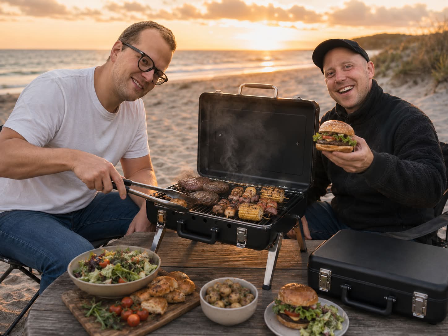 Cooking burgers